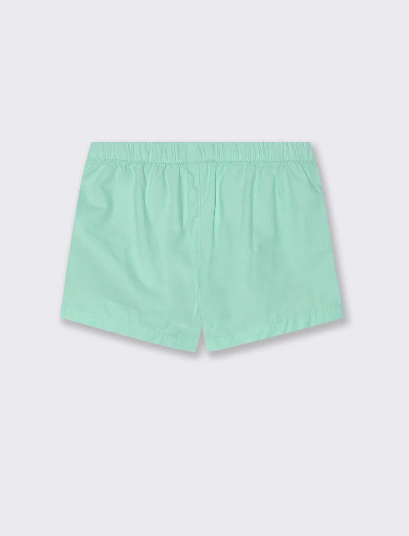 Shorts in popeline modello basico con tasche - Verde acqua