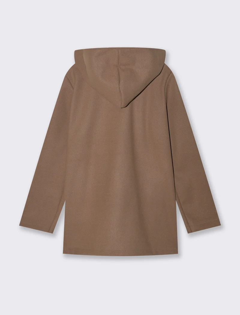 Cappotto con cappuccio - Grigio fango