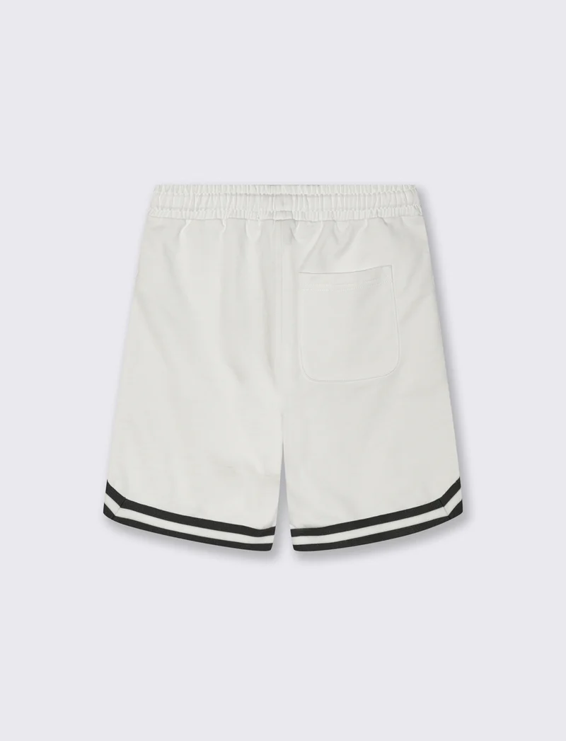Bermuda in felpa sporty con stampa - Bianco