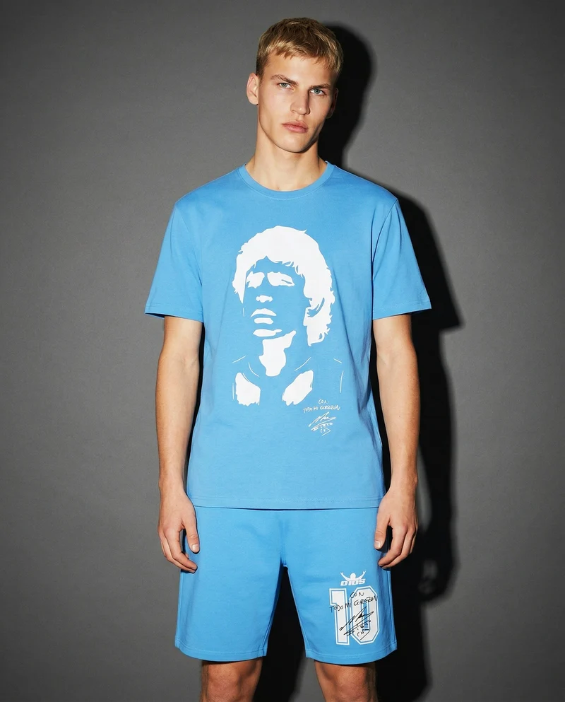T-shirt Jersey Premium Stampa D10S - Blu