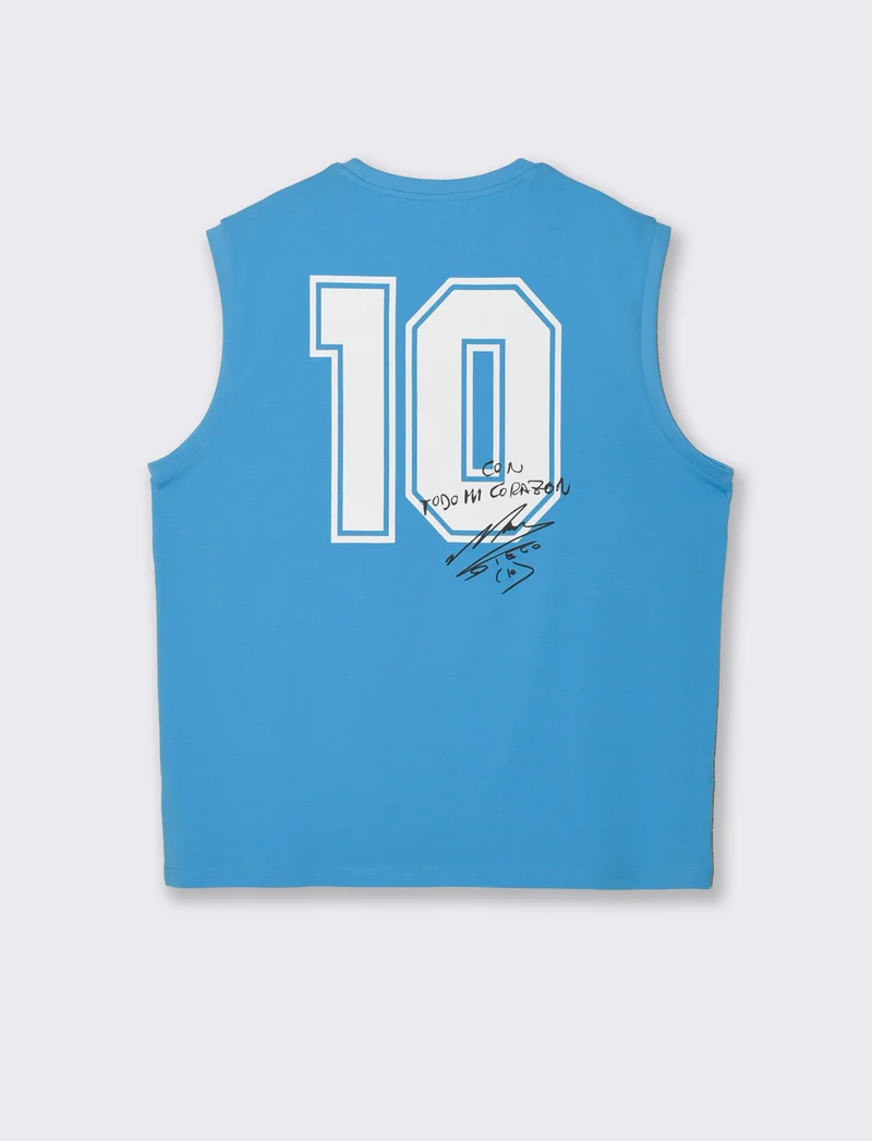 T-shirt senza maniche con stampa D10S - Bluette
