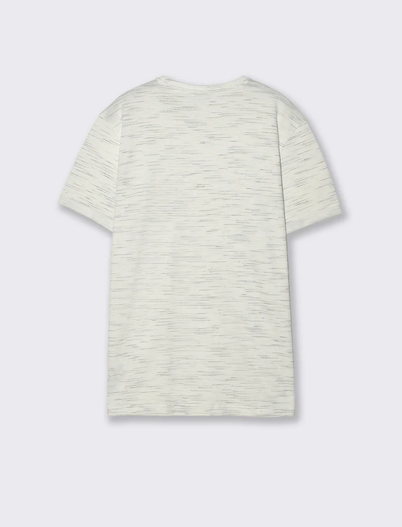 T-shirt girocollo slub injected maniche corte - Bianco