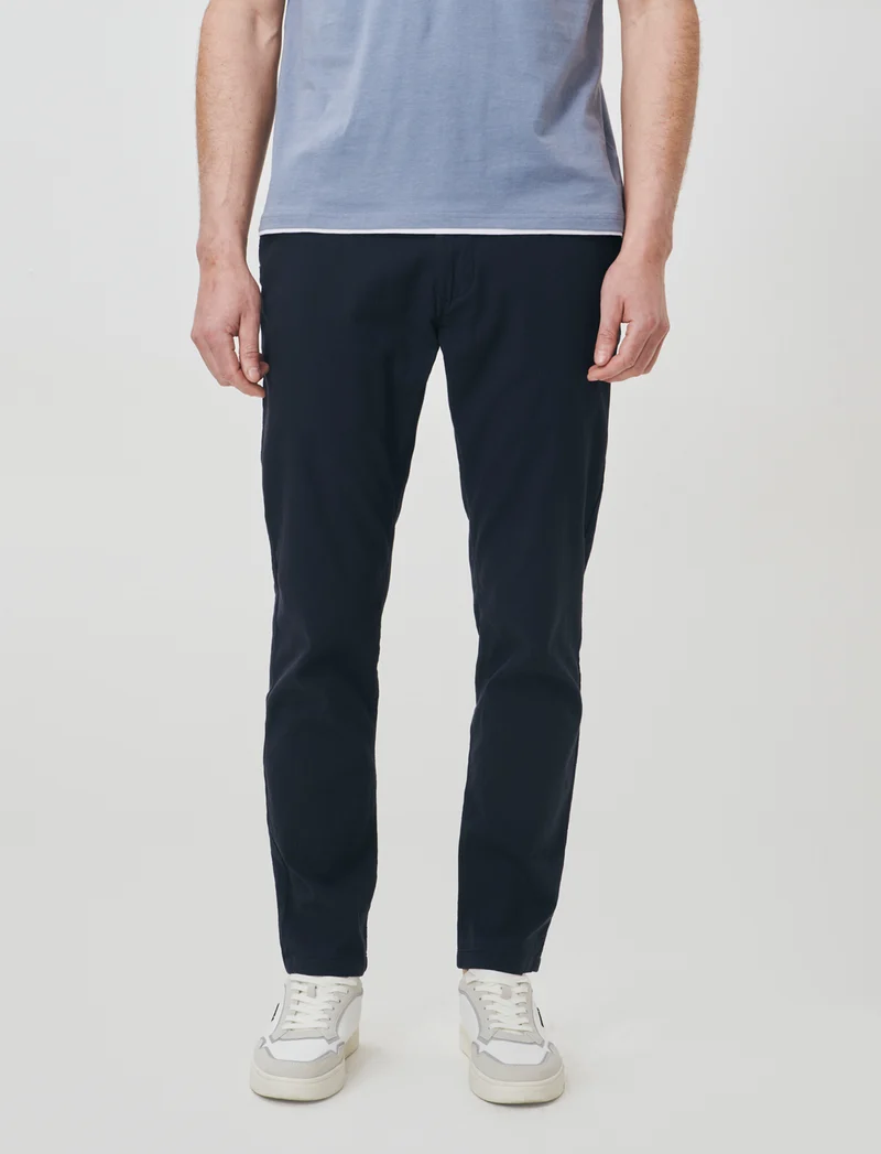 Pantaloni Chino Slim Fit in Cotone Ottoman - Blu