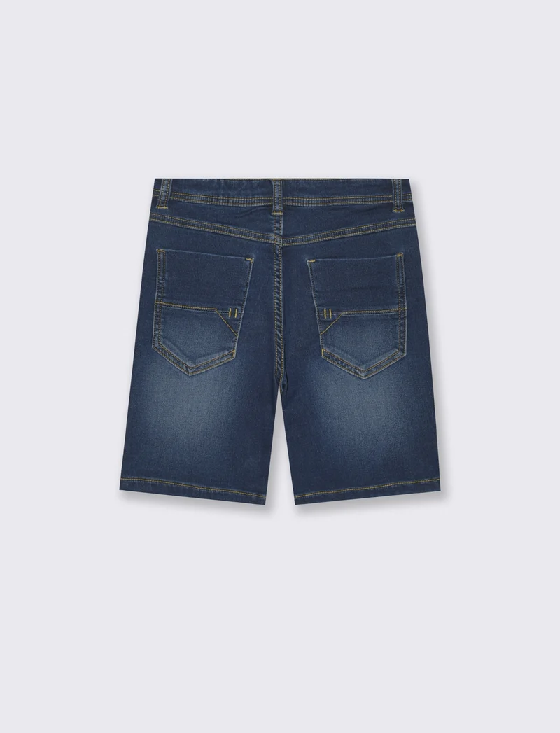 Bermuda 5 tasche effetto denim estivo - DENIM SCURO