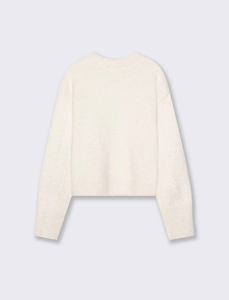 PULLOVER IN CINIGLIA OPACA - Avorio