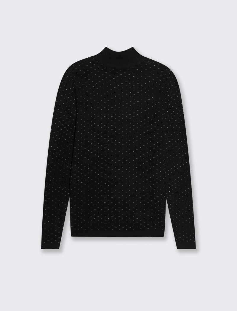 PULLOVER A COLLO ALTO - Nero