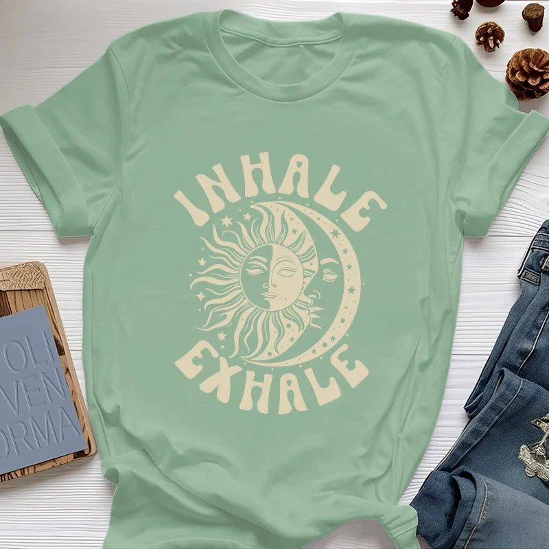 Olivenorma "INHALE EXHALE" Sonne & Mond Spirituelles T-Shirt