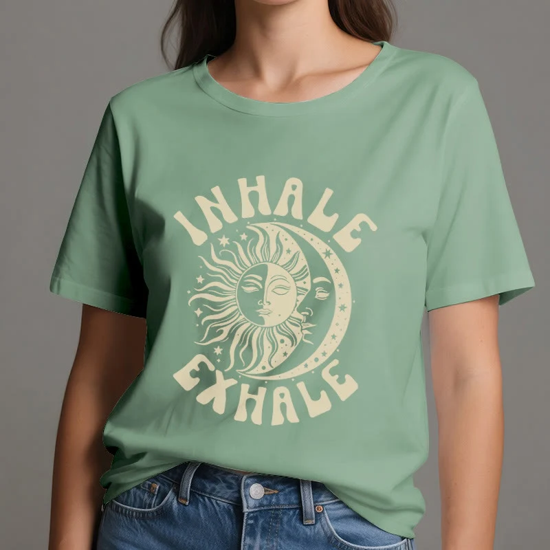 Olivenorma "INHALE EXHALE" Sonne & Mond Spirituelles T-Shirt
