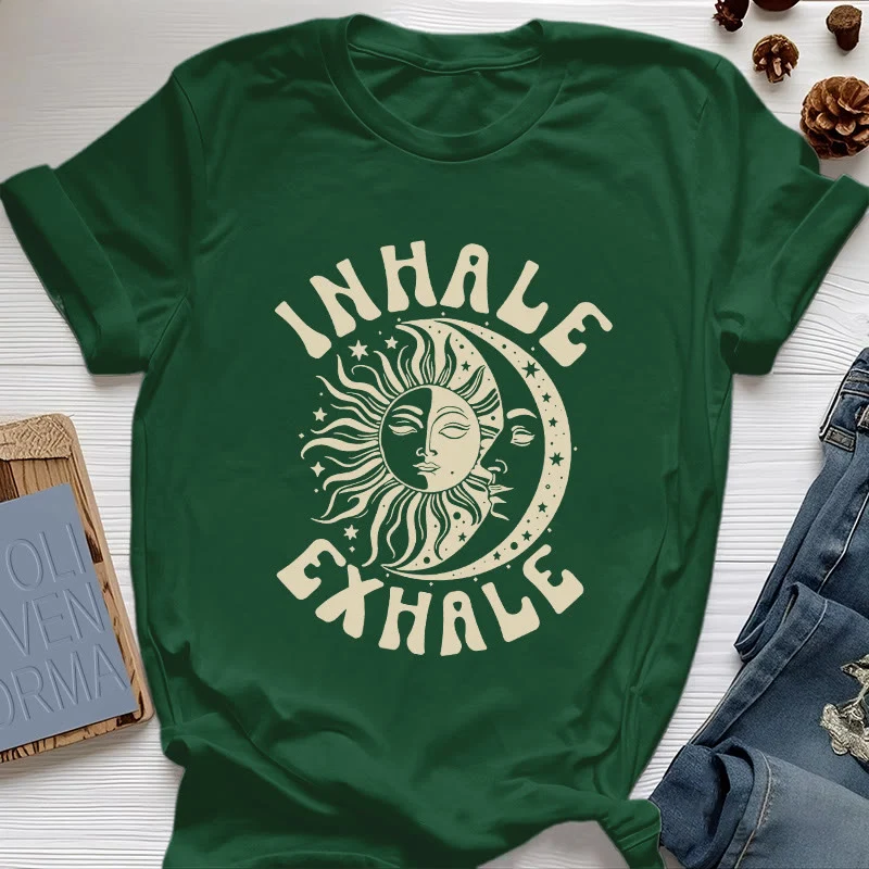 Olivenorma "INHALE EXHALE" Sonne & Mond Spirituelles T-Shirt