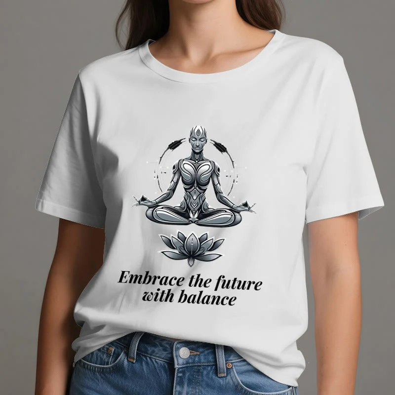Olivenorma "UMARME DIE ZUKUNFT MIT BALANCE" Lotus Spirituelles T-Shirt