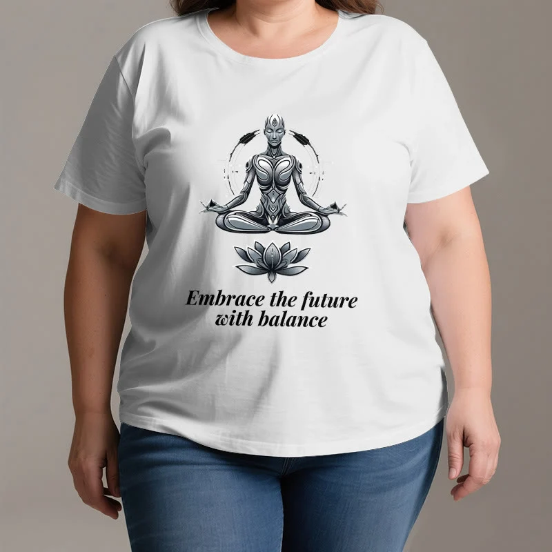 Olivenorma "UMARME DIE ZUKUNFT MIT BALANCE" Lotus Spirituelles T-Shirt