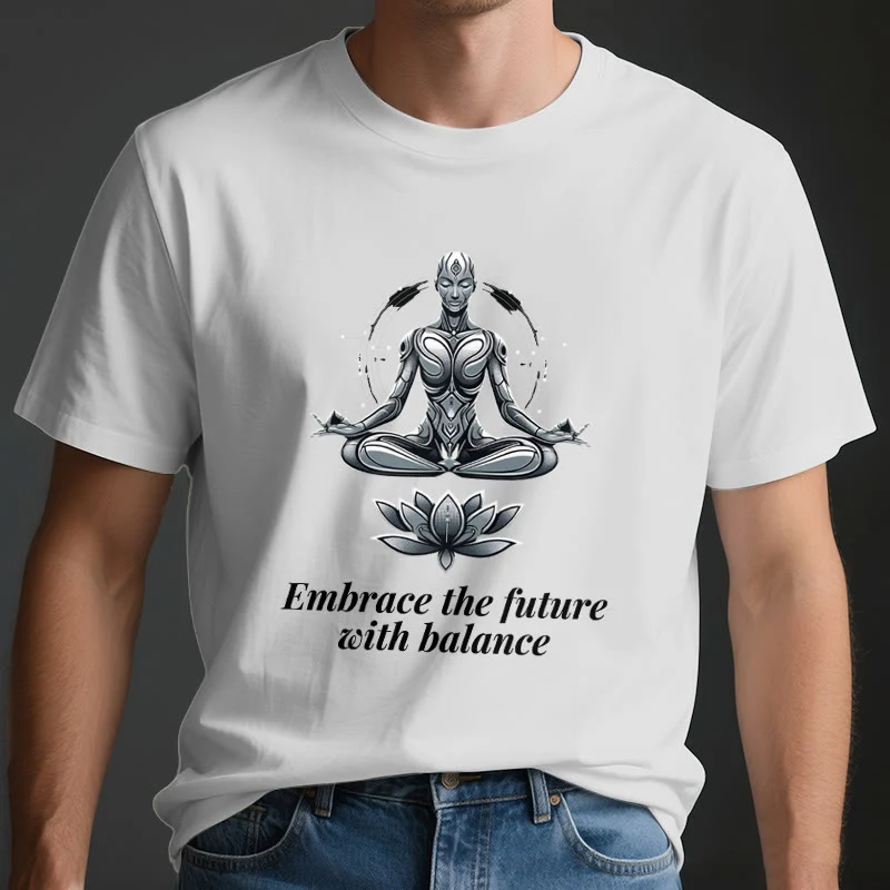 Olivenorma "UMARME DIE ZUKUNFT MIT BALANCE" Lotus Spirituelles T-Shirt
