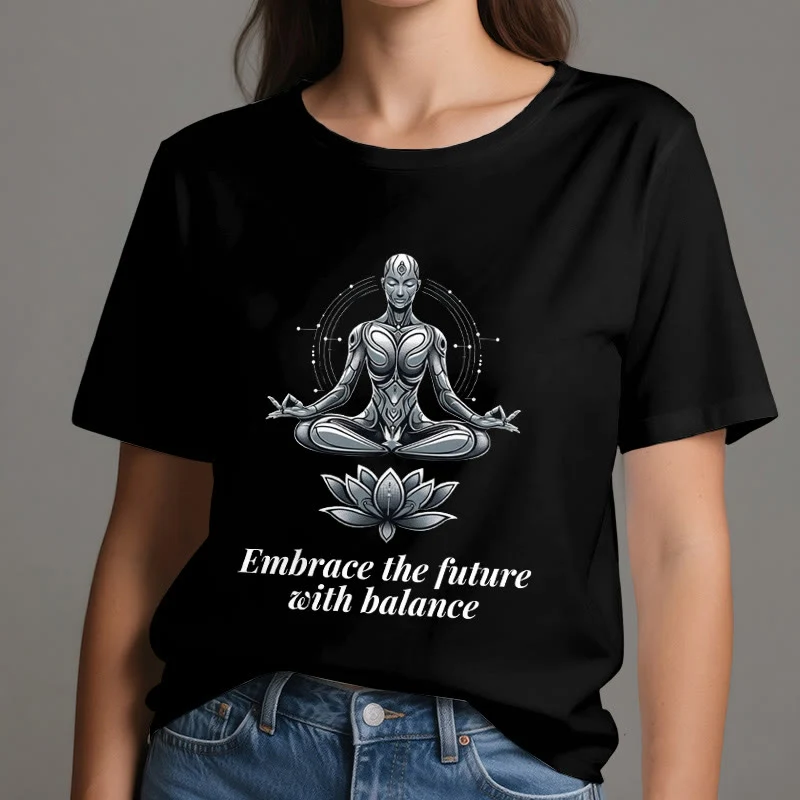 Olivenorma "UMARME DIE ZUKUNFT MIT BALANCE" Lotus Spirituelles T-Shirt