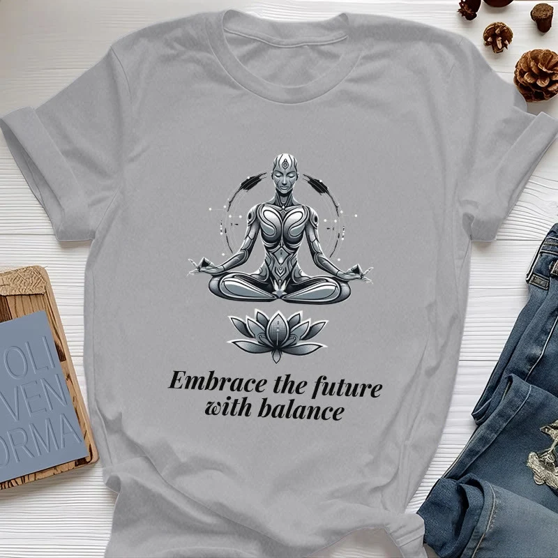 Olivenorma "UMARME DIE ZUKUNFT MIT BALANCE" Lotus Spirituelles T-Shirt