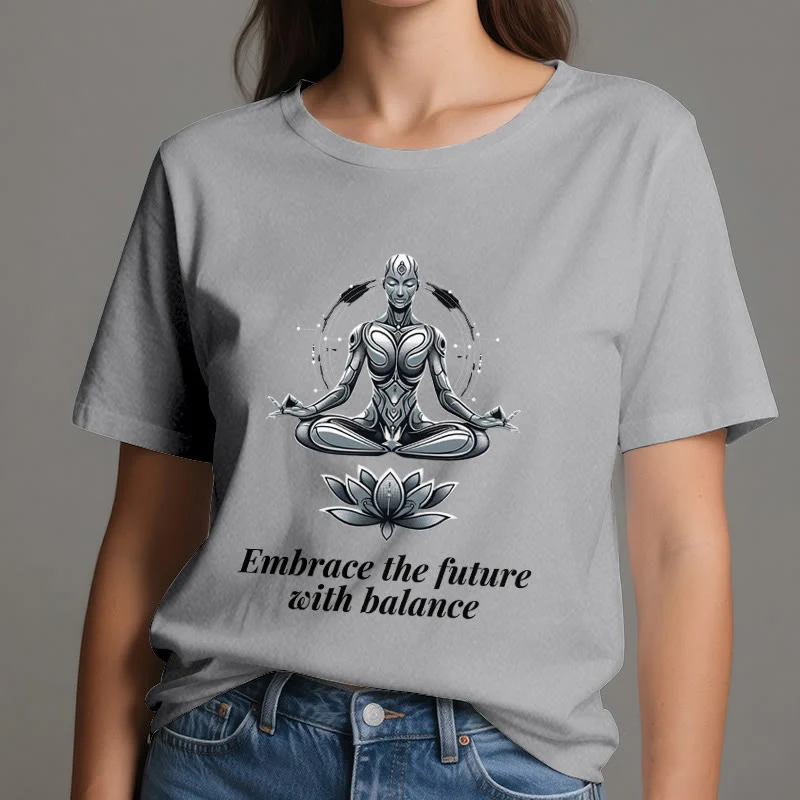 Olivenorma "UMARME DIE ZUKUNFT MIT BALANCE" Lotus Spirituelles T-Shirt