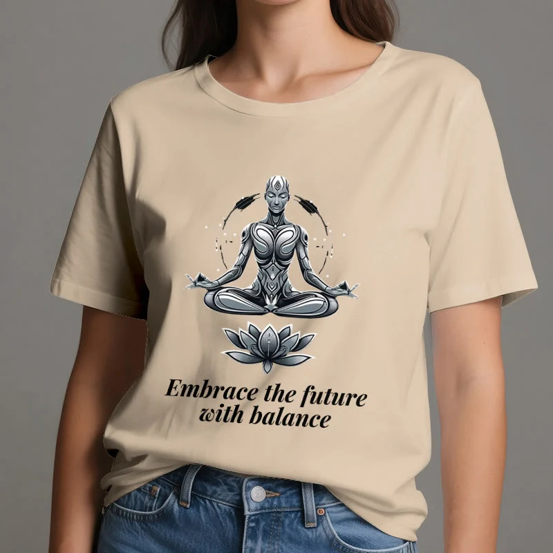 Olivenorma "UMARME DIE ZUKUNFT MIT BALANCE" Lotus Spirituelles T-Shirt