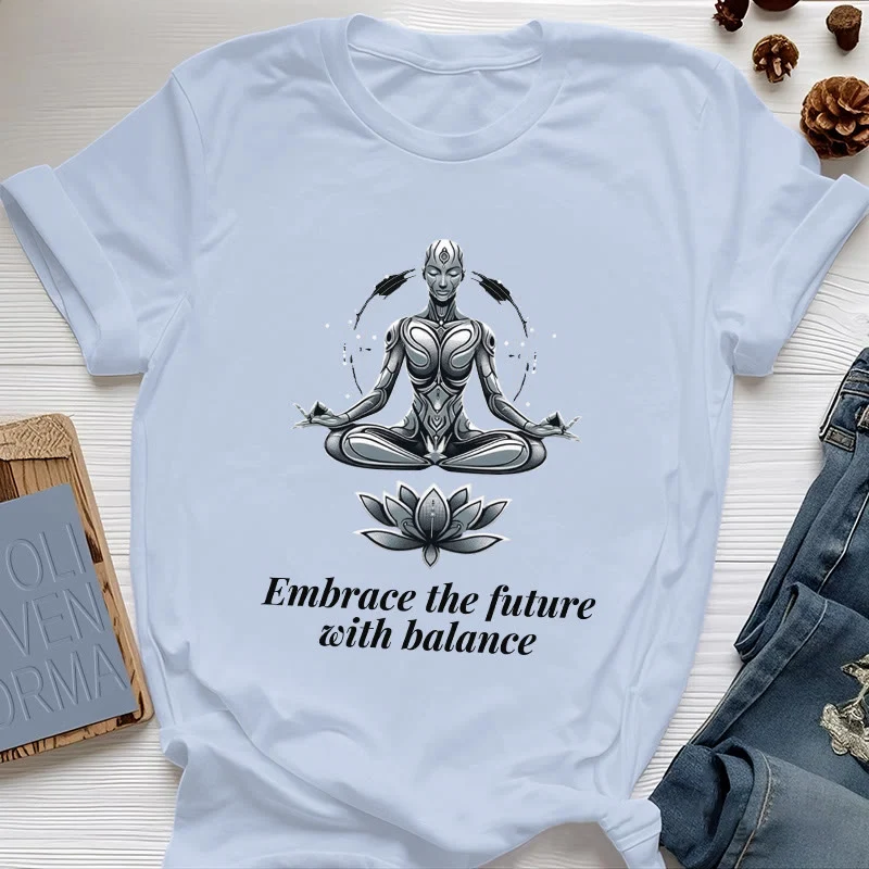 Olivenorma "UMARME DIE ZUKUNFT MIT BALANCE" Lotus Spirituelles T-Shirt