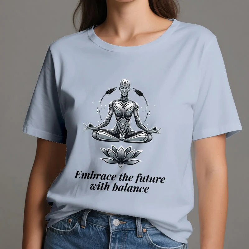 Olivenorma "UMARME DIE ZUKUNFT MIT BALANCE" Lotus Spirituelles T-Shirt