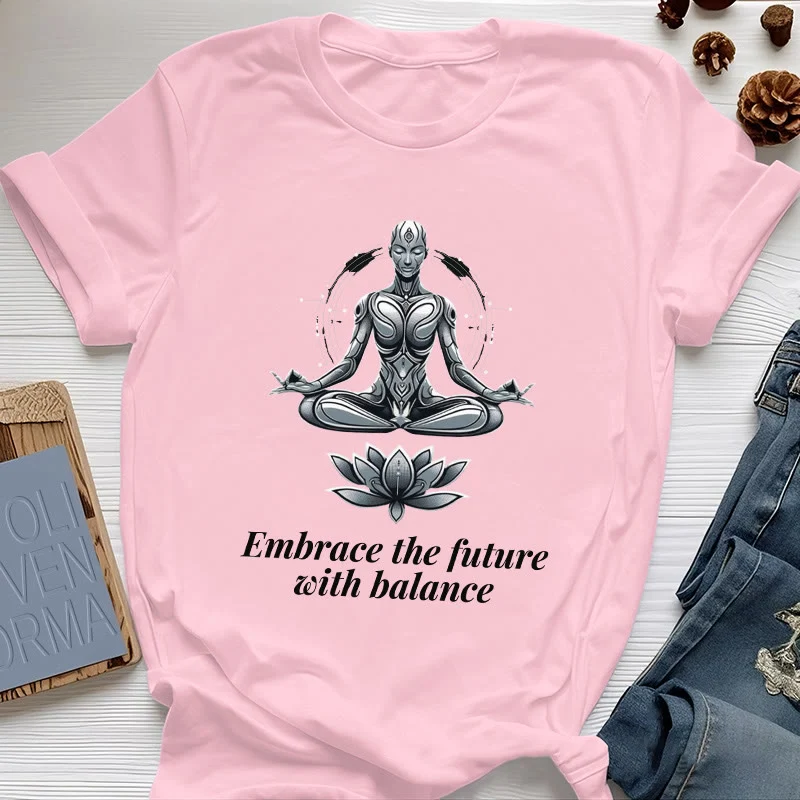 Olivenorma "UMARME DIE ZUKUNFT MIT BALANCE" Lotus Spirituelles T-Shirt