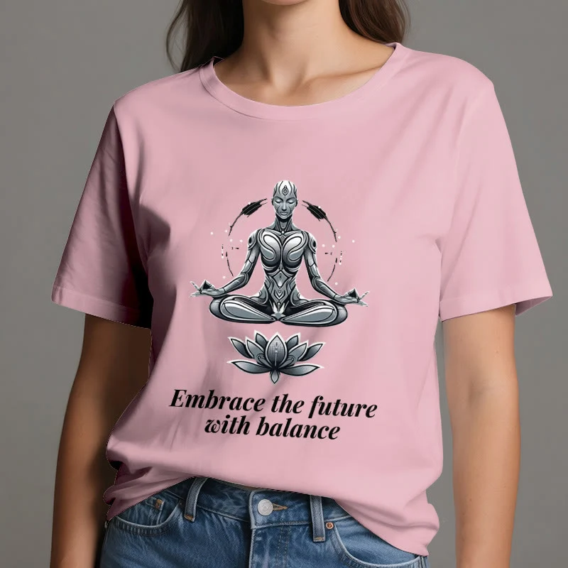 Olivenorma "UMARME DIE ZUKUNFT MIT BALANCE" Lotus Spirituelles T-Shirt