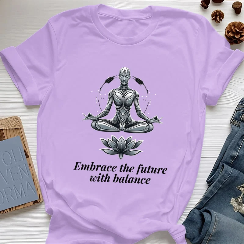 Olivenorma "UMARME DIE ZUKUNFT MIT BALANCE" Lotus Spirituelles T-Shirt