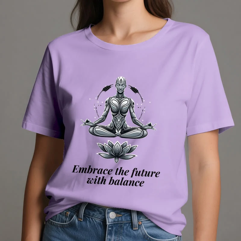 Olivenorma "UMARME DIE ZUKUNFT MIT BALANCE" Lotus Spirituelles T-Shirt