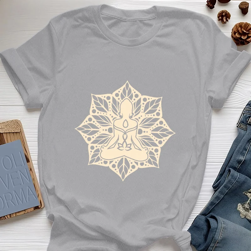 Olivenorma Medela Blumen-Meditations-Yoga-T-Shirt