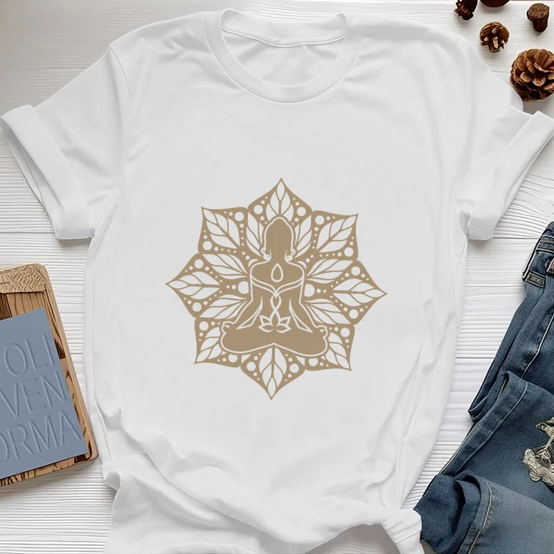 Olivenorma Medela Blumen-Meditations-Yoga-T-Shirt
