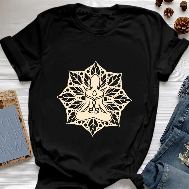 Olivenorma Medela Blumen-Meditations-Yoga-T-Shirt