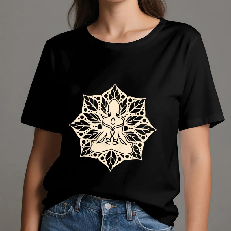 Olivenorma Medela Blumen-Meditations-Yoga-T-Shirt