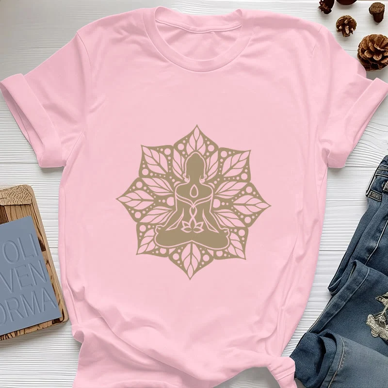 Olivenorma Medela Blumen-Meditations-Yoga-T-Shirt