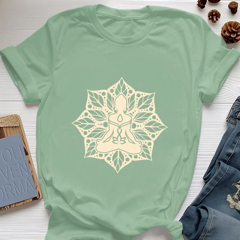 Olivenorma Medela Blumen-Meditations-Yoga-T-Shirt