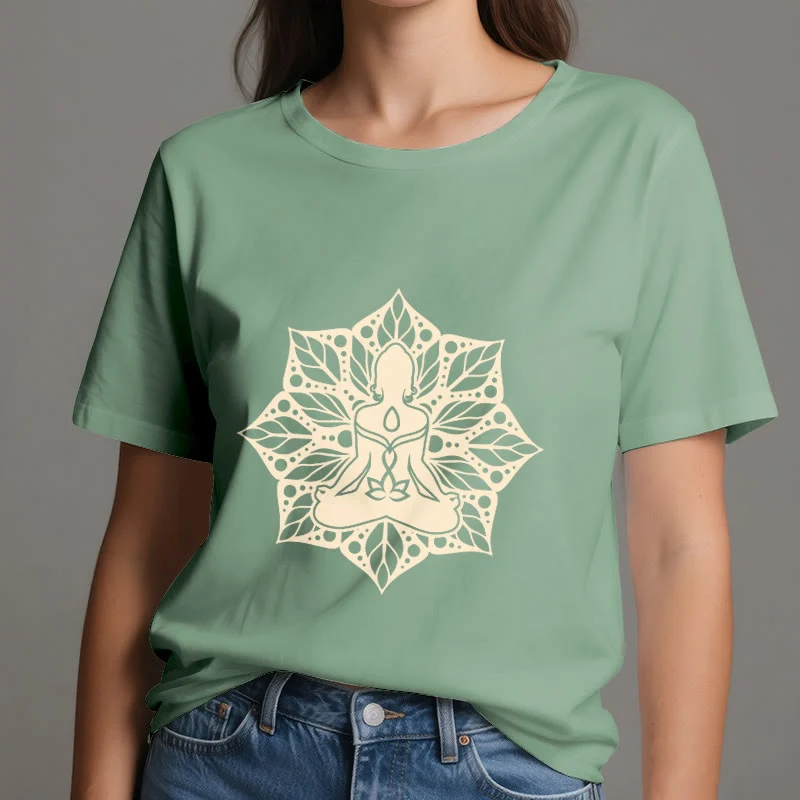 Olivenorma Medela Blumen-Meditations-Yoga-T-Shirt