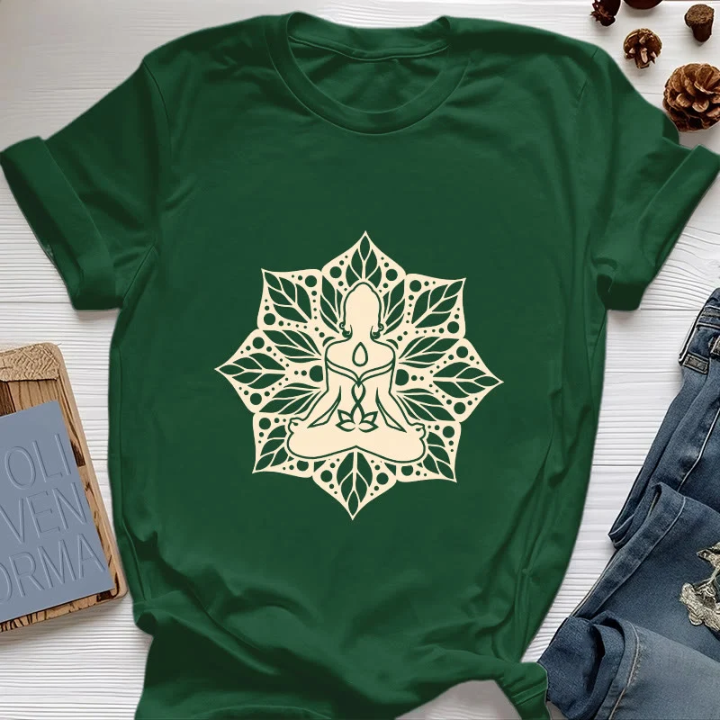 Olivenorma Medela Blumen-Meditations-Yoga-T-Shirt