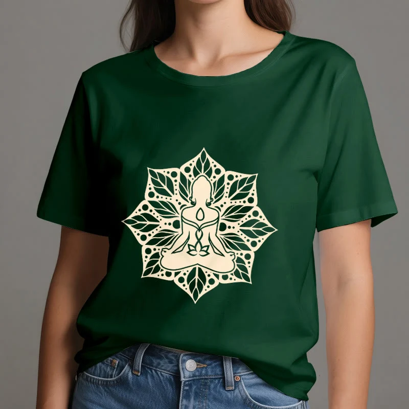 Olivenorma Medela Blumen-Meditations-Yoga-T-Shirt
