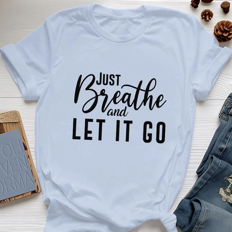 Olivenorma "JUST BREATHE AND LET IT GO" Spirituelles T-Shirt
