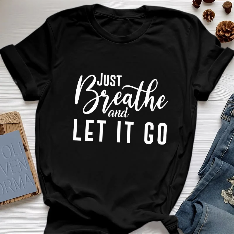 Olivenorma "JUST BREATHE AND LET IT GO" Spirituelles T-Shirt