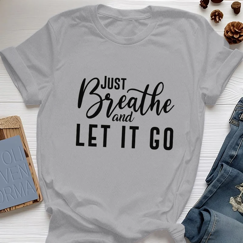Olivenorma "JUST BREATHE AND LET IT GO" Spirituelles T-Shirt
