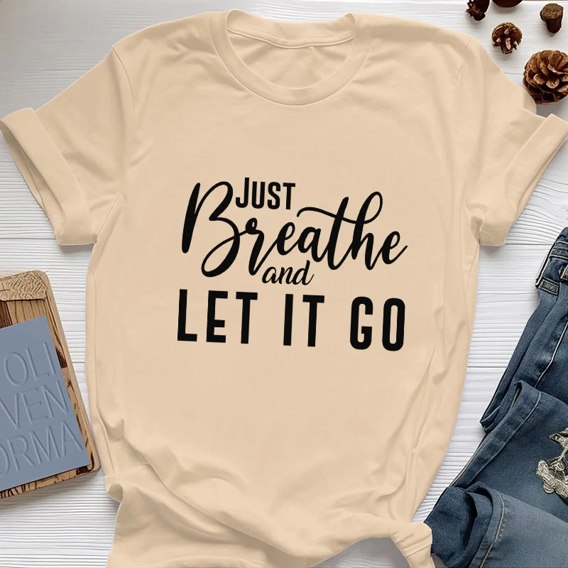 Olivenorma "JUST BREATHE AND LET IT GO" Spirituelles T-Shirt