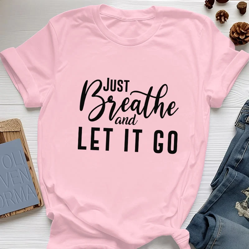 Olivenorma "JUST BREATHE AND LET IT GO" Spirituelles T-Shirt