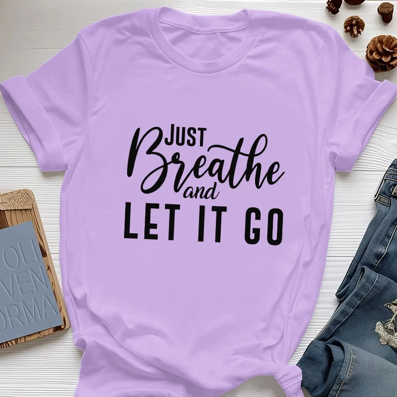 Olivenorma "JUST BREATHE AND LET IT GO" Spirituelles T-Shirt