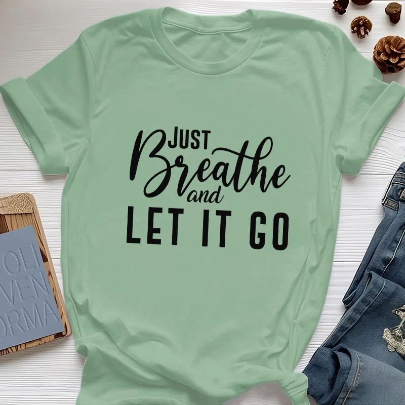 Olivenorma "JUST BREATHE AND LET IT GO" Spirituelles T-Shirt