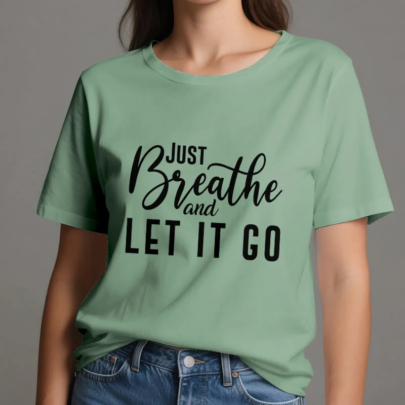 Olivenorma "JUST BREATHE AND LET IT GO" Spirituelles T-Shirt