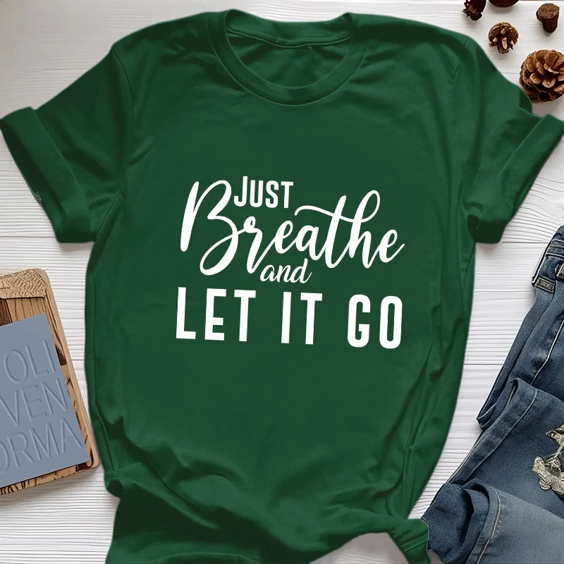 Olivenorma "JUST BREATHE AND LET IT GO" Spirituelles T-Shirt