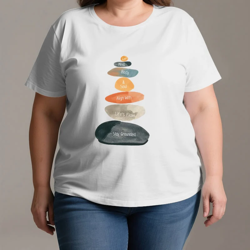 Olivenorma „Stay Grounded“ Leichtes spirituelles Baumwoll-T-Shirt