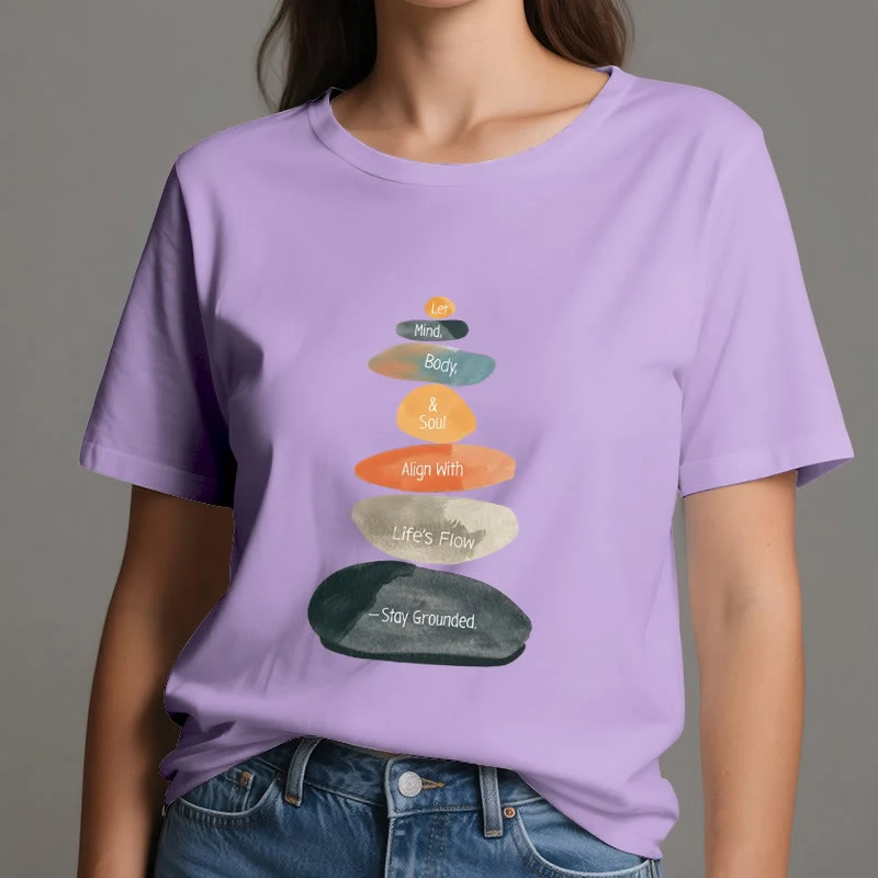 Olivenorma „Stay Grounded“ Leichtes spirituelles Baumwoll-T-Shirt