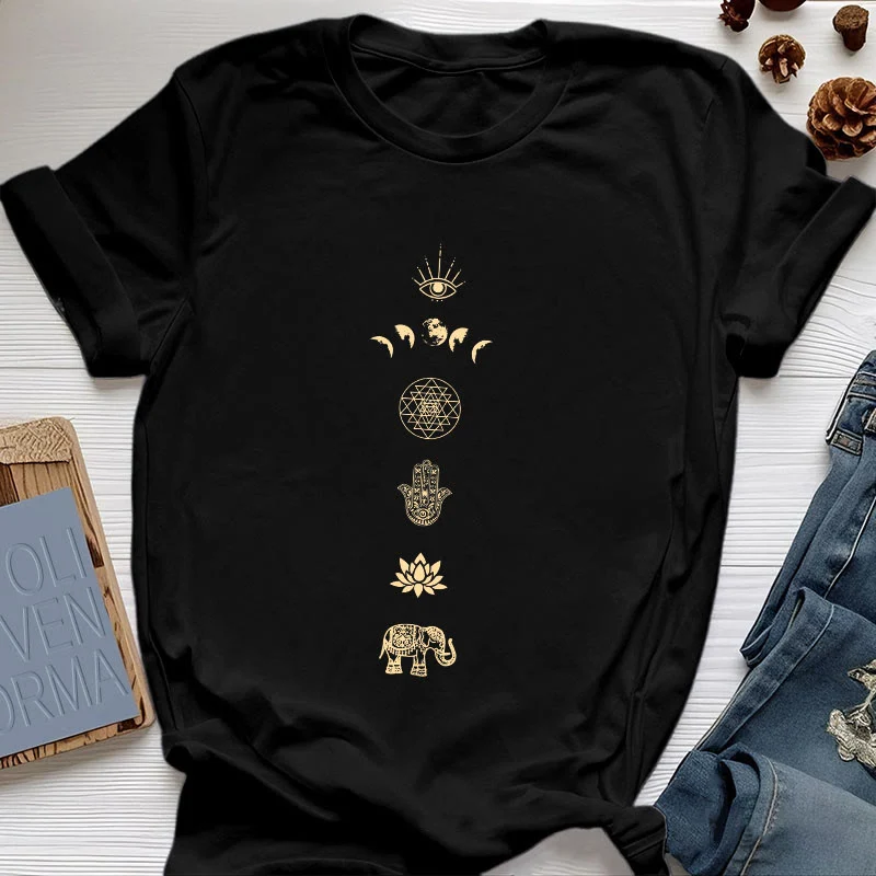 Olivenorma Chakren Spirituelles Lotus Yoga T-Shirt