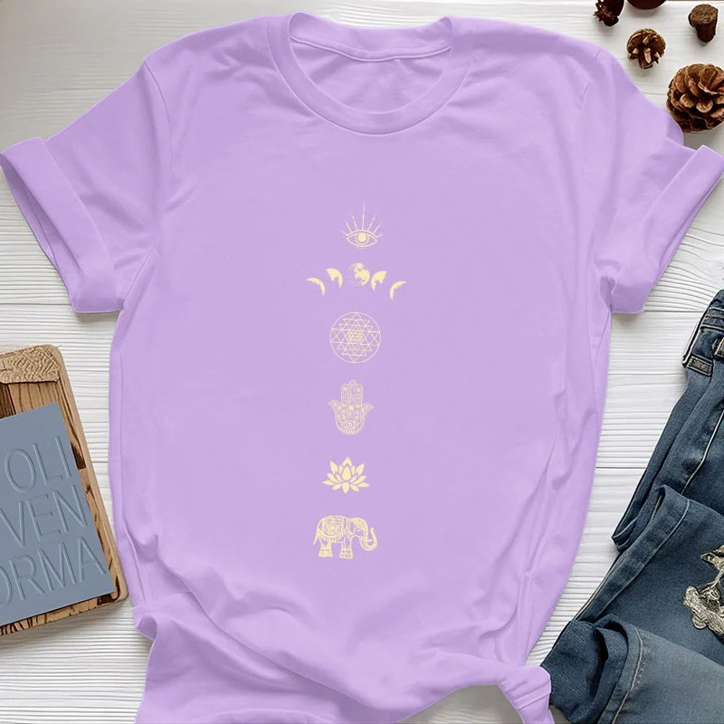 Olivenorma Chakren Spirituelles Lotus Yoga T-Shirt
