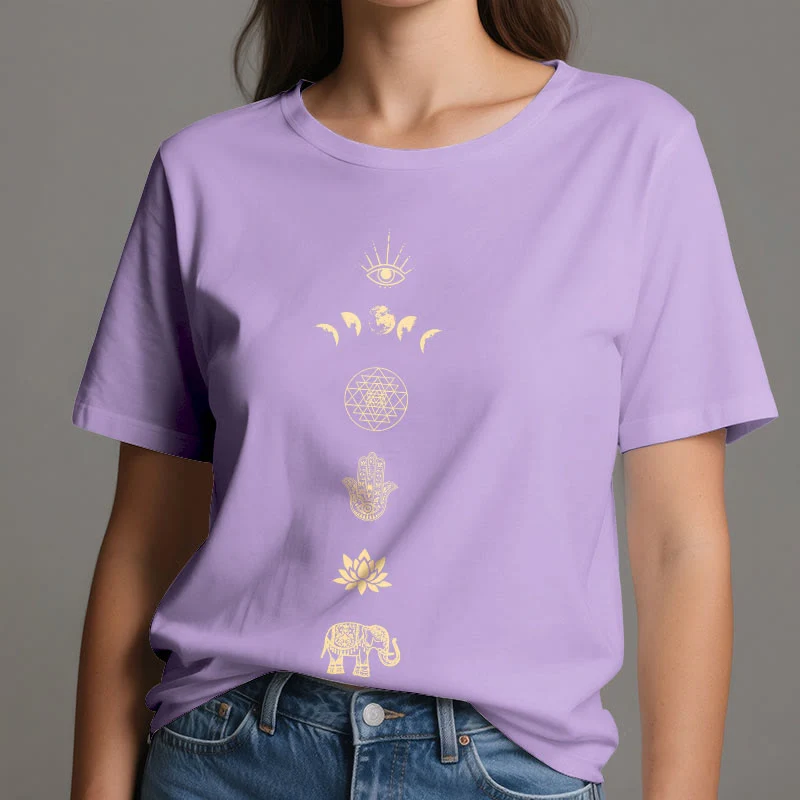Olivenorma Chakren Spirituelles Lotus Yoga T-Shirt