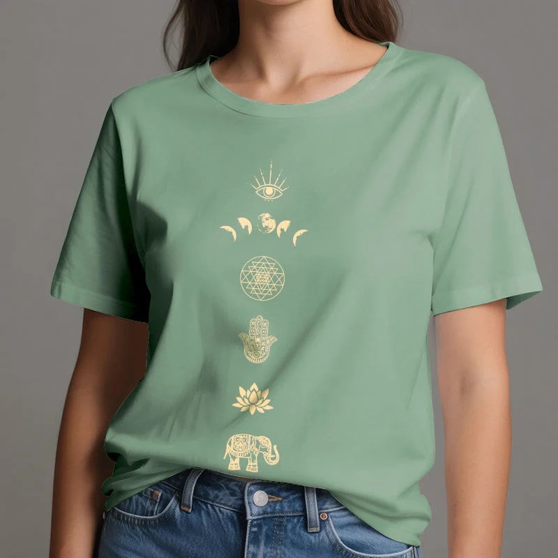 Olivenorma Chakren Spirituelles Lotus Yoga T-Shirt